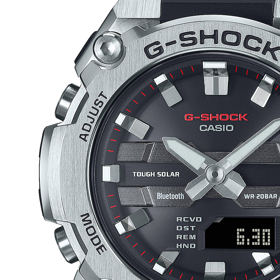 G-SHOCK G-STEEL 小型モデル GST-B600-1AJF メンズ 腕時計 ソーラー Bluetooth アナデジ 樹脂バンド シルバー ブラック 反転液晶 国内正規品｜theclockhouse｜04
