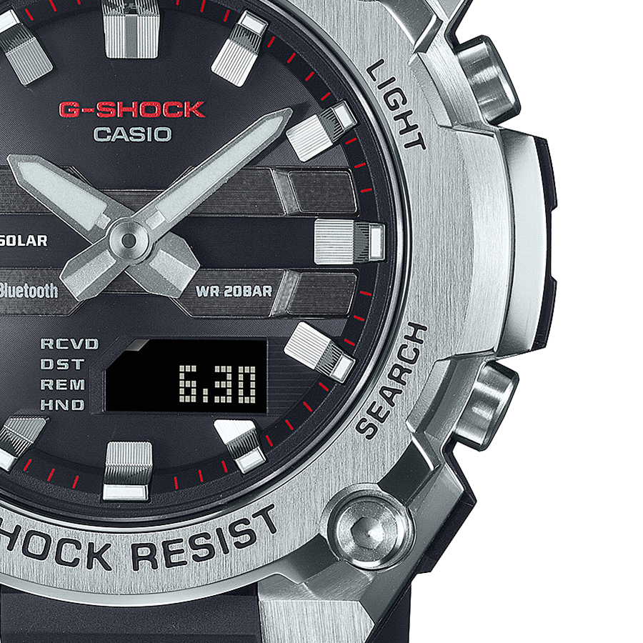 G-SHOCK G-STEEL 小型モデル GST-B600-1AJF メンズ 腕時計 ソーラー Bluetooth アナデジ 樹脂バンド シルバー ブラック 反転液晶 国内正規品｜theclockhouse｜05