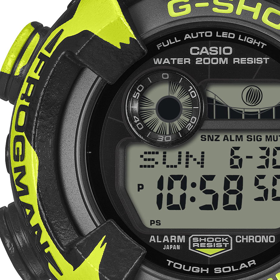 G-SHOCK フロッグマン ミスジヤドクガエル 縦縞模様 蛍光グリーン GW