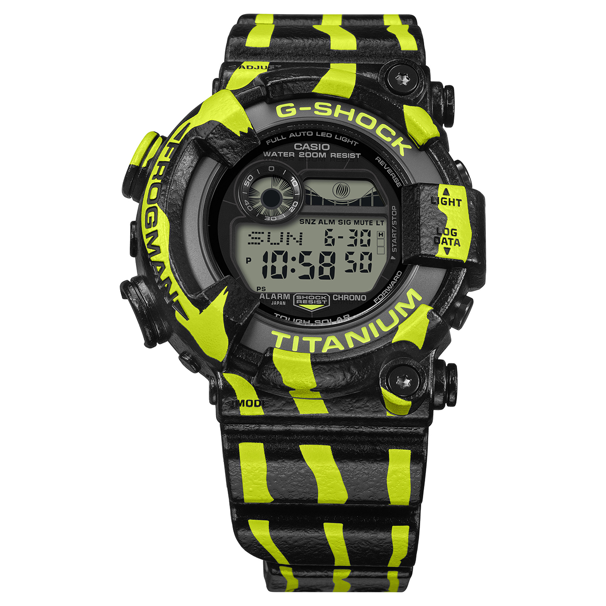 G-SHOCK フロッグマン ミスジヤドクガエル 縦縞模様 蛍光グリーン GW