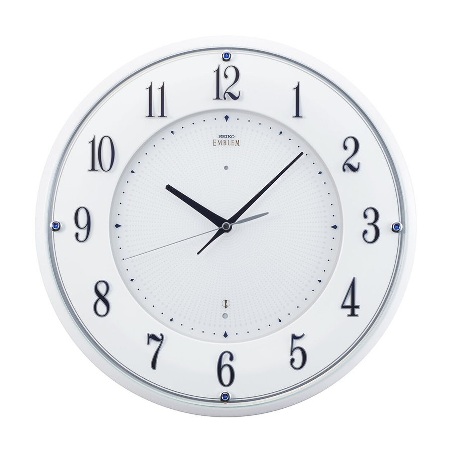 SEIKO EMBLEM ／セイコー　エンブレム　掛時計 ホワイト　シンプル SEIKO（セイコー） エムブレム 電波 掛け時計 ホワイト HS543W