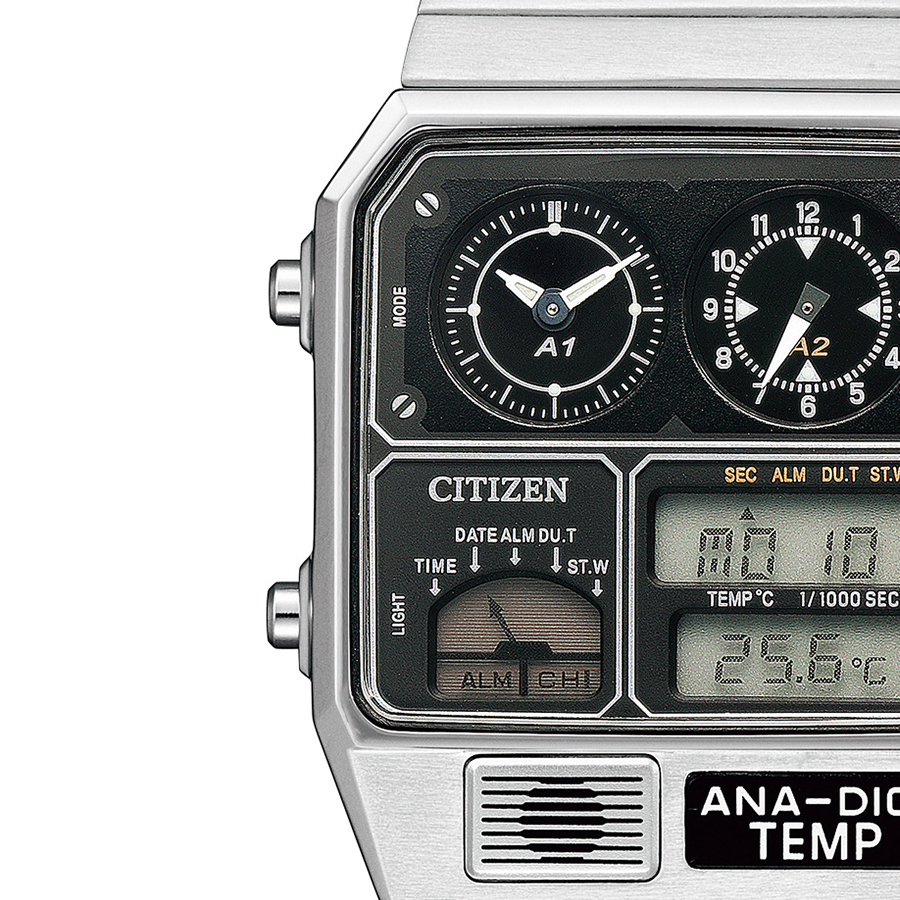 シチズン レコードレーベル ANA-DIGI TEMP アナデジテンプ JG2101-78E メンズ 腕時計 クオーツ 電池式 シルバー