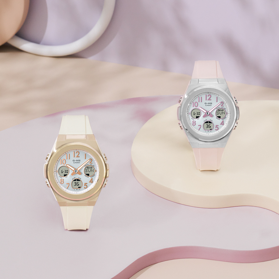 5月16日発売 BABY-G G-MS ジーミズ MSG-W610G-7AJF レディース 腕時計 電波 ソーラー アナデジ 樹脂バンド ゴールド クリーム 国内正規品 カシオ | G-MS | 08
