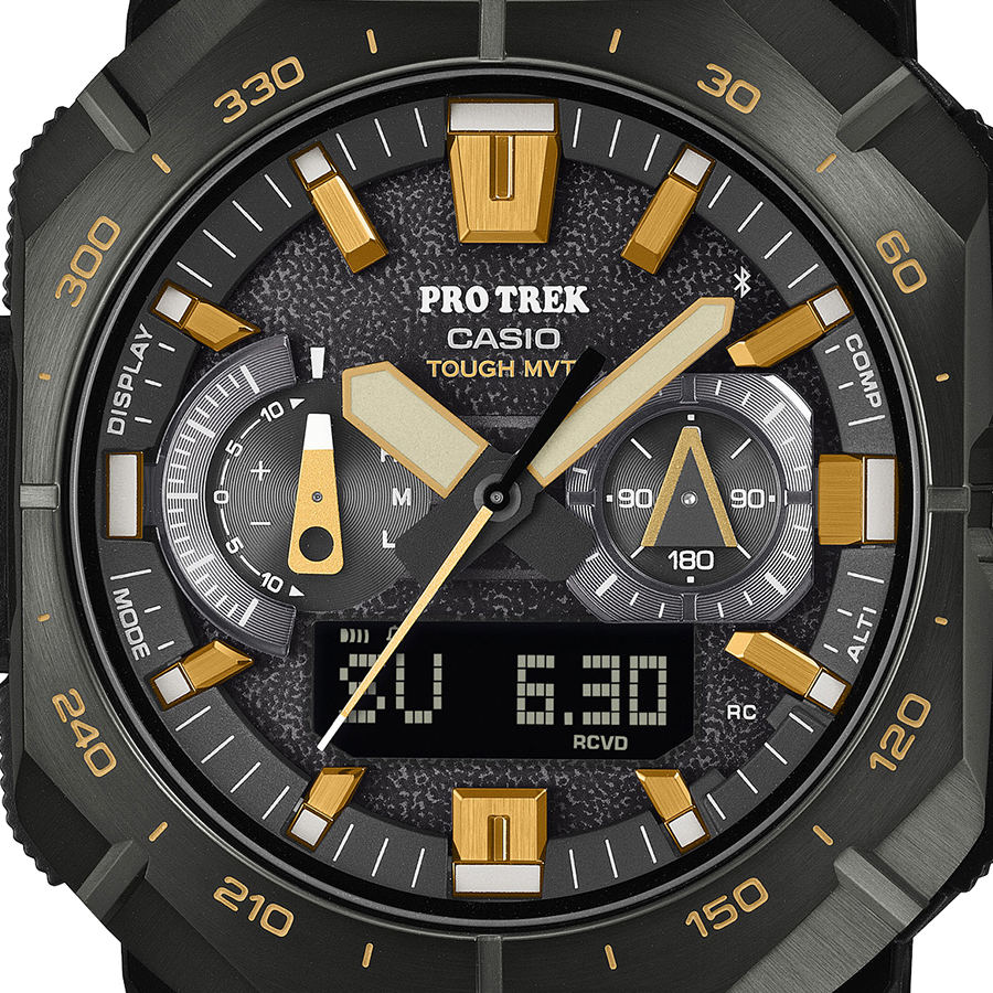 CASIO PRO TREK デジタル腕時計 ブラック/ゴールド PRO TREK プロトレック クライマーライン ヨセミテ PRW-B1000-5JF