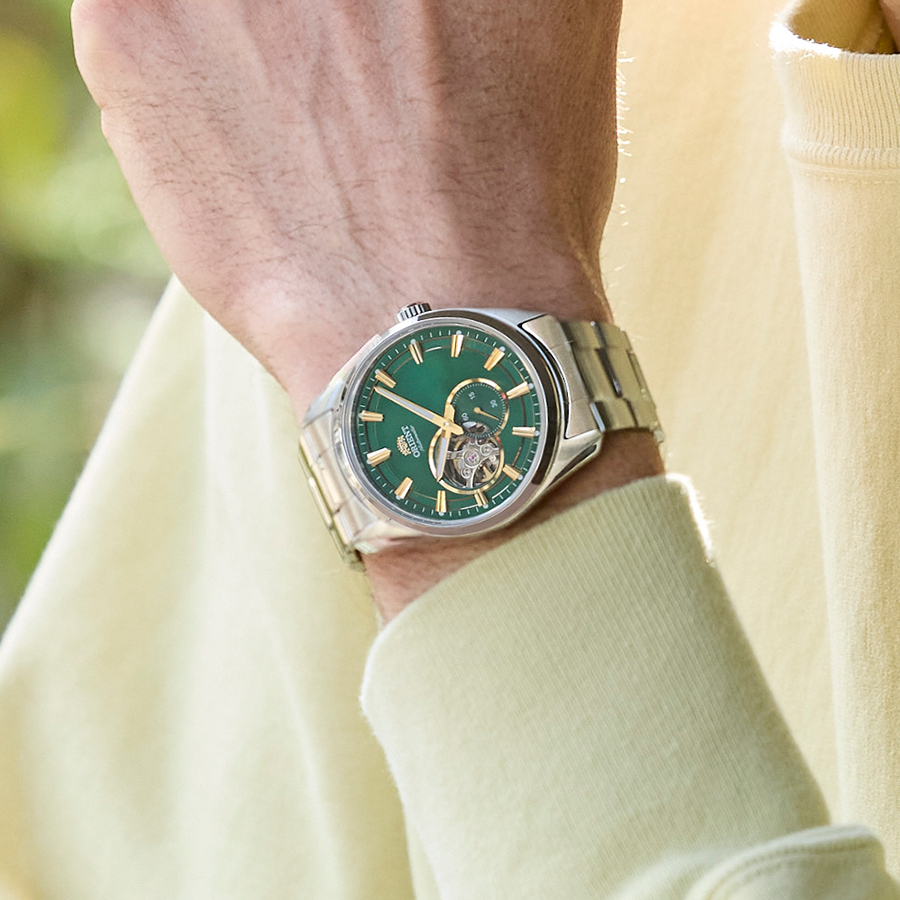 Orient Star セミスケルトン自動巻き 腕時計 グリーン オリエント コンテンポラリー セミスケルトン RN-AR0008E メンズ 機械