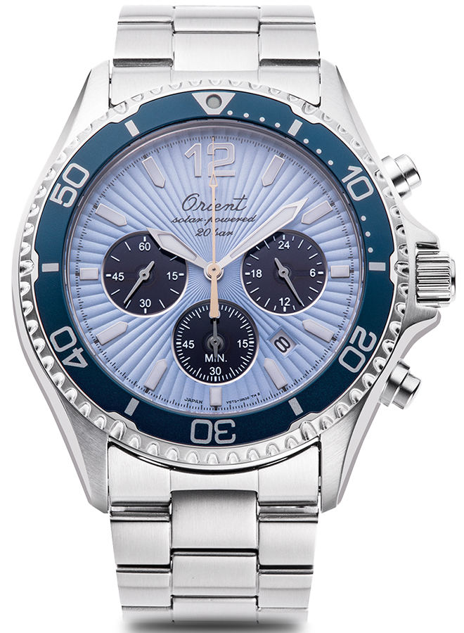 6月19日発売 オリエント Orient Mako オリエントマコ 限定モデル 青空 RN-TX0210L メンズ 腕時計 ソーラー クロノグラフ スカイブルーダイヤル | ORIENT | 01