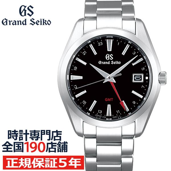 グランドセイコー 9Fクオーツ GMT メンズ 腕時計 SBGN013 ブラック メタルベルト カレンダー スクリューバック 9F86｜theclockhouse