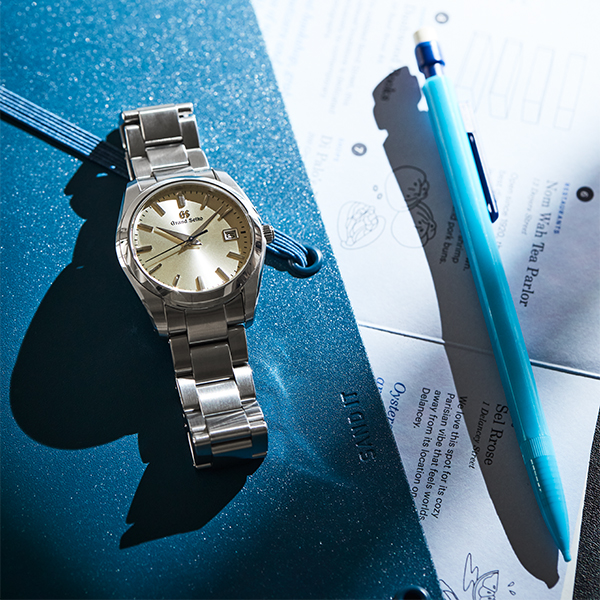 グランドセイコー ショップオリジナル 流通限定モデル 9F クオーツ SBGX351 メンズ 腕時計 厚銀放射ダイヤル ブルースチール針 9F62