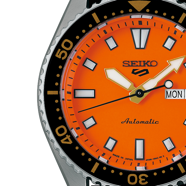 セイコー 5スポーツ SKXシリーズ SKX399 オマージュデザイン SBSA309 メンズ 腕時計 自動巻 オレンジダイヤル シリコンバンド 日本製の画像