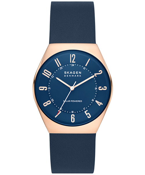 【稼動】SKAGEN ネイビー アナログ腕時計 メッシュバンド SKAGEN スカーゲン GRENEN グレーネン SKW6836 メンズ 腕時計