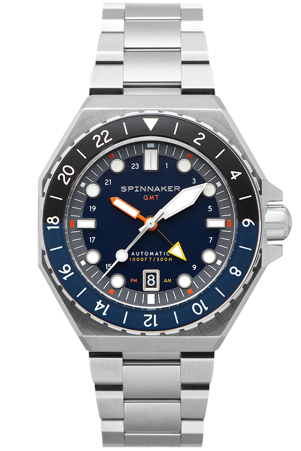 スピニカー DUMAS デュマ GMT SP-5119-22 メンズ 腕時計 機械式 自動巻き 30気圧防水 蓄光 ネイビーダイヤル 替えバント付きの画像