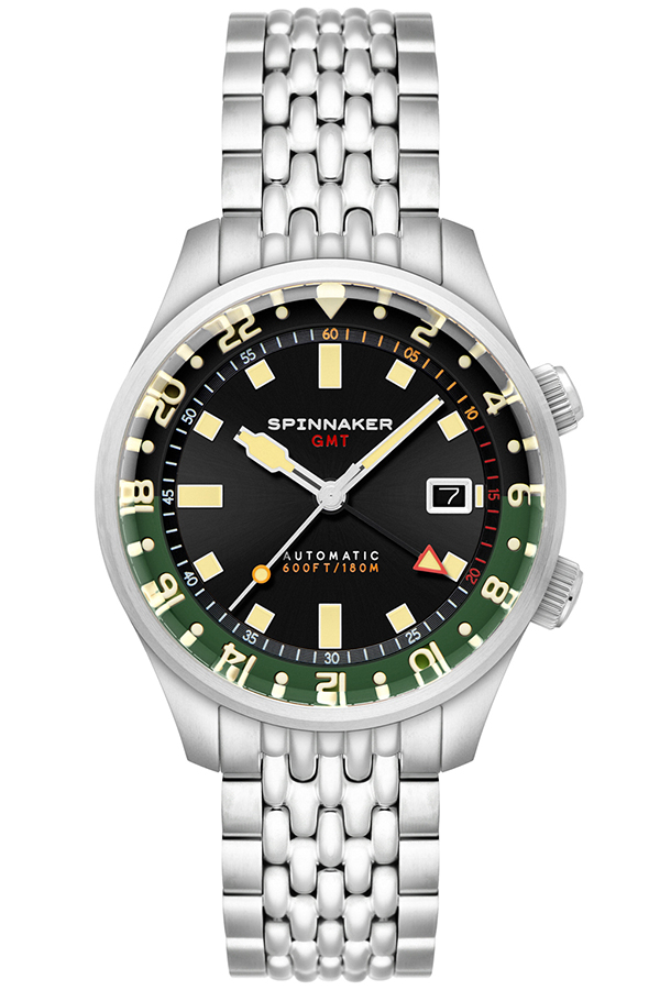 スピニカー ブラッドナー GMT オートマチック SP-5121-44 メンズ 腕時計 メカニカル 自動巻 ブラックダイヤル 替えバンド付きの画像