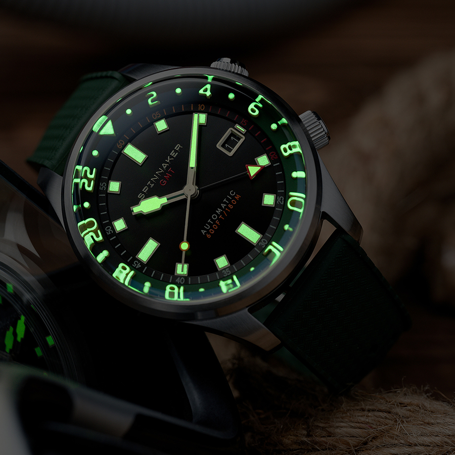 スピニカー ブラッドナー GMT オートマチック SP-5121-44 メンズ 腕時計 メカニカル 自動巻 ブラックダイヤル 替えバンド付きの画像