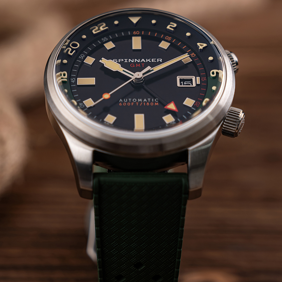 スピニカー ブラッドナー GMT オートマチック SP-5121-44 メンズ 腕時計 メカニカル 自動巻 ブラックダイヤル 替えバンド付きの画像