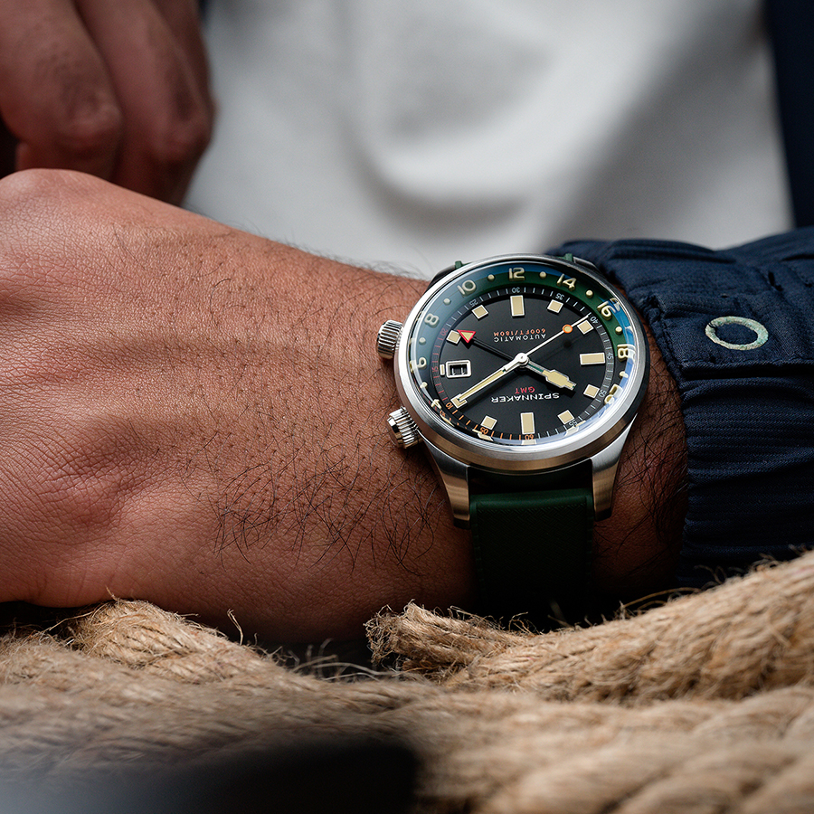 スピニカー ブラッドナー GMT オートマチック SP-5121-44 メンズ 腕時計 メカニカル 自動巻 ブラックダイヤル 替えバンド付きの画像
