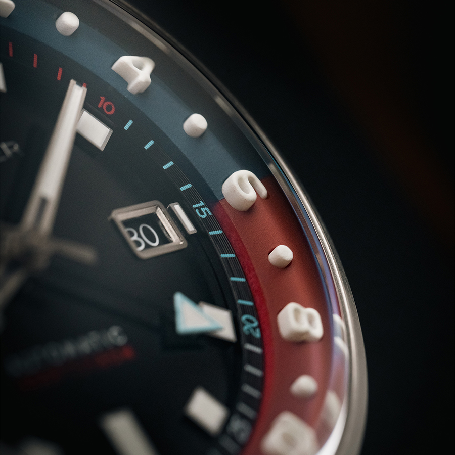 スピニカー ブラッドナー GMT オートマチック SP-5121-55 メンズ 腕時計 メカニカル 自動巻 ブラックダイヤル 替えバンド付きの画像