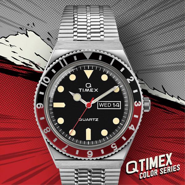 TIMEX Q TIMEX コークベゼルモデル TW2U61300 メンズ 腕時計 クオーツ 電池式 ブラックダイヤル メタルバンド デイデイト｜theclockhouse｜11