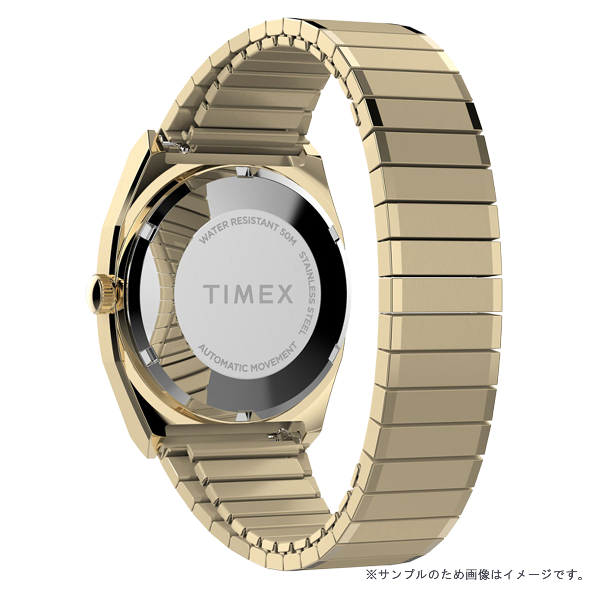 タイメックス 1983 E-Line 復刻モデル TVダイヤル TW2Y07200 メンズ レディース 腕時計 機械式 自動巻き エクスパンションベルト ゴールドの画像