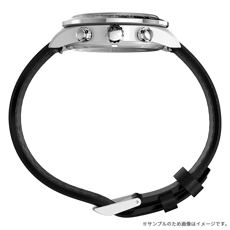 タイメックス ウォーターベリー ヘリテージ クロノグラフ TW2Y19300 メンズ 腕時計 クオーツ 電池式 シルバーダイヤル ブラック 革ベルトの画像