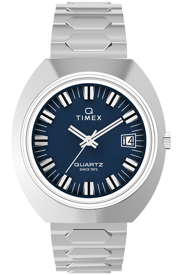 タイメックス Q TIMEX 1972 タイムマシン 復刻モデル TW2Y33100 メンズ 腕時計 クオーツ 電池式 ブルーダイヤル シルバー メタルバンドの画像