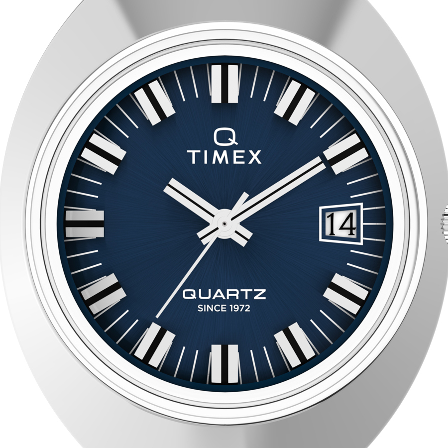 タイメックス Q TIMEX 1972 タイムマシン 復刻モデル TW2Y33100 メンズ 腕時計 クオーツ 電池式 ブルーダイヤル シルバー メタルバンドの画像
