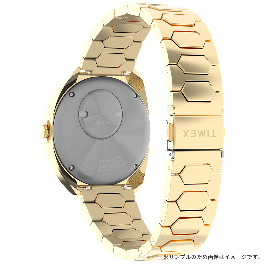 タイメックス Q TIMEX 1972 タイムマシン 復刻モデル TW2Y45200 メンズ 腕時計 クオーツ 電池式 タイガーアイダイヤル ゴールド メタルバンドの画像