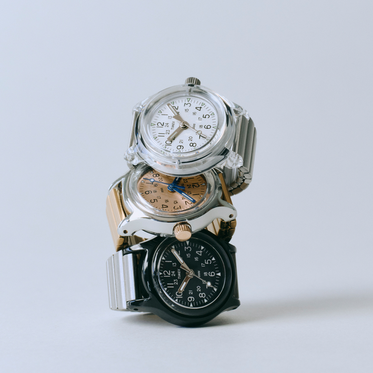 6月19日発売/予約 タイメックス キャンパー リングウォッチ ブラック×シルバー TW2Y77500 メンズ レディース 時計 クオーツ 電池式 指輪の画像