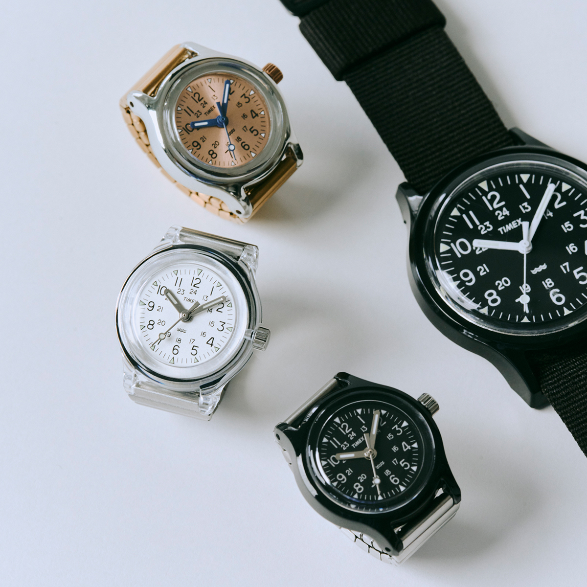 6月19日発売/予約 タイメックス キャンパー リングウォッチ ブラック×シルバー TW2Y77500 メンズ レディース 時計 クオーツ 電池式 指輪の画像