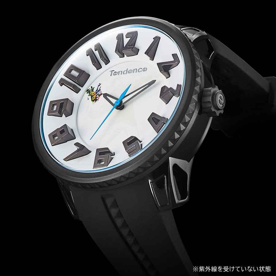 テンデンス ブランダライズド コラボレーション バンクシー コレクション FLOWER BOMBER TY430411 メンズ 腕時計 クオーツ 電池式 ブラックの画像