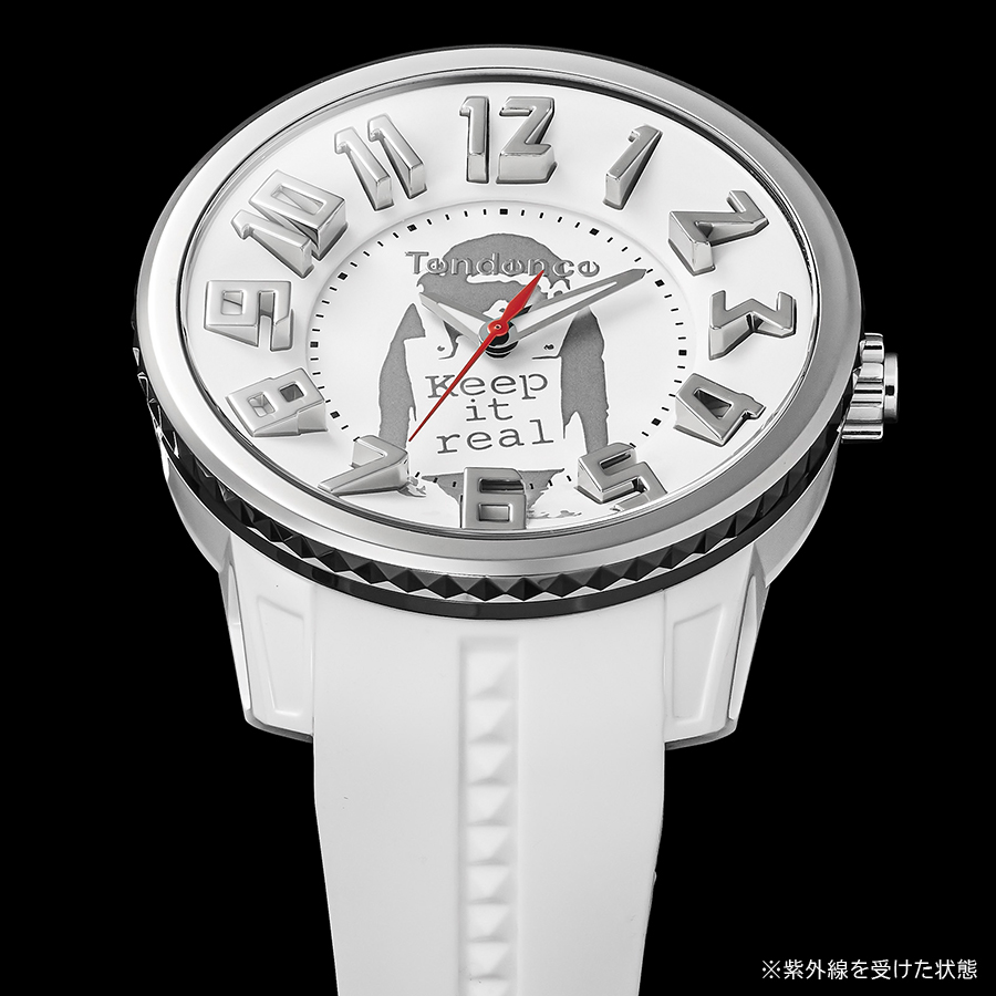 テンデンス ブランダライズド コラボレーション バンクシー コレクション Keep it real TY430412 メンズ 腕時計 クオーツ 電池式 ホワイトの画像
