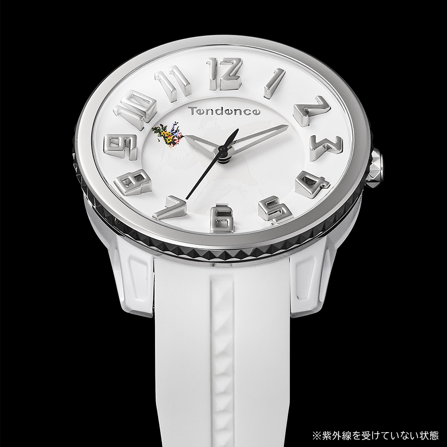 Tendance 花モチーフ ホワイト腕時計 Tendence テンデンス ブランダライズド コラボレーション