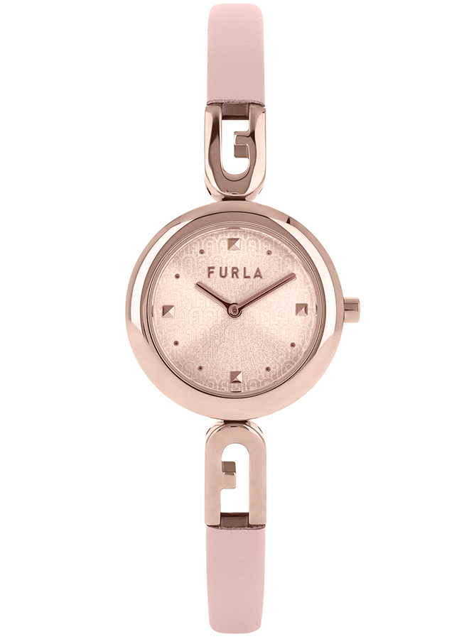 稼働 FURLA 腕時計 ラウンド 美品 グレージュ 新品電池 238