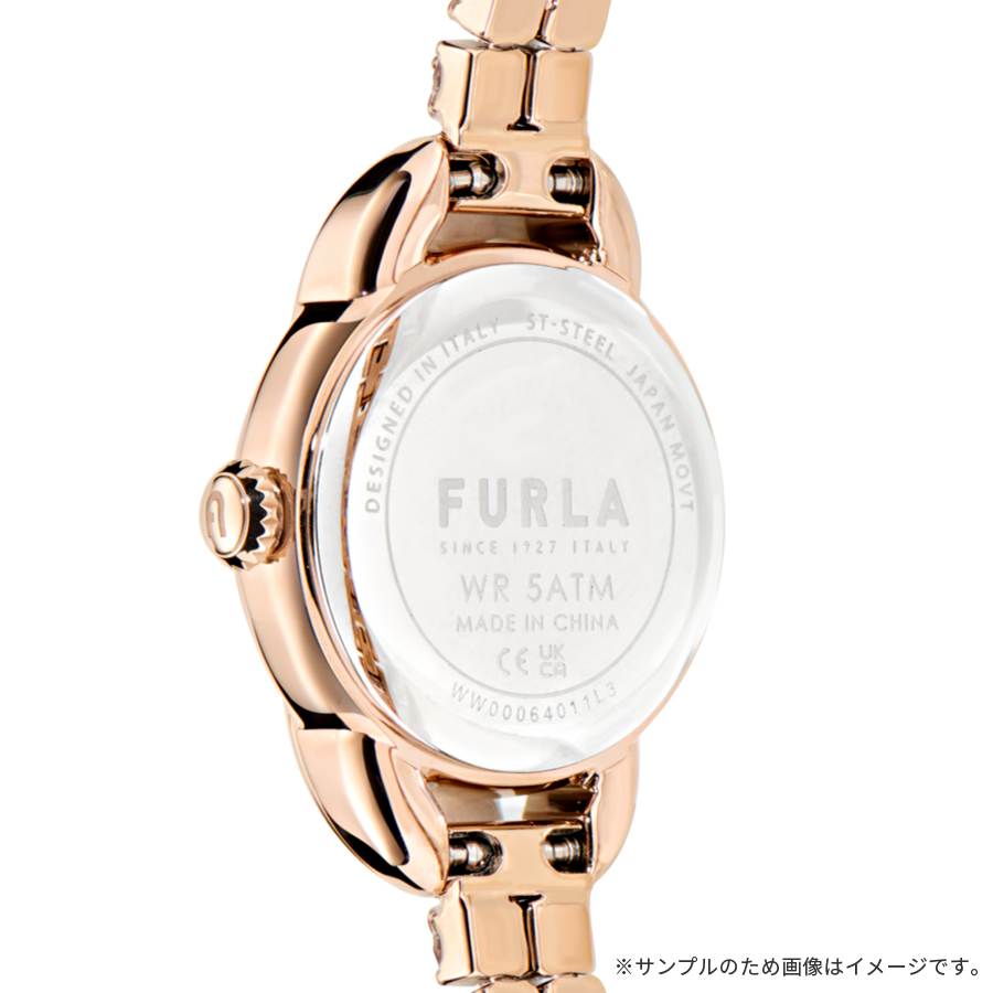 フルラ ミニシェイプ 2針 クリスタルチェーン WW00064011L3 レディース 腕時計 クオーツ 電池式 サンレイダイヤル ピンクゴールドの画像
