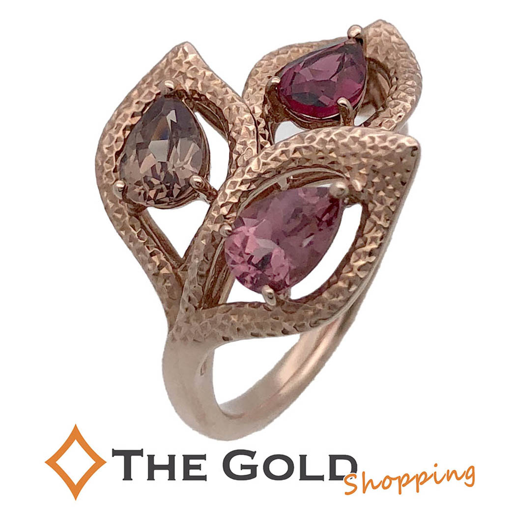 TASAKI 田崎真珠 ガーネットリーフリング 12号 750 PG ピンクゴールド  