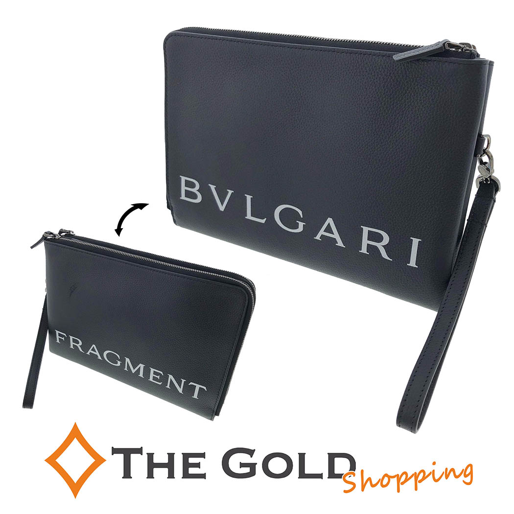 ブルガリ BVLGARI × FRAGMENT レザークラッチ 290786 藤原