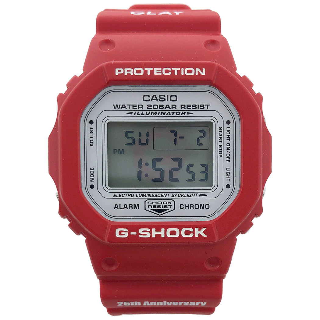 カシオ GLAY 25th Anniversary LIMITED G-SHOCK DEMOCRACY DW-5600VT 25周年 赤 Gショック  CASIO 腕時計 メンズ ウォッチ 男性用 中古