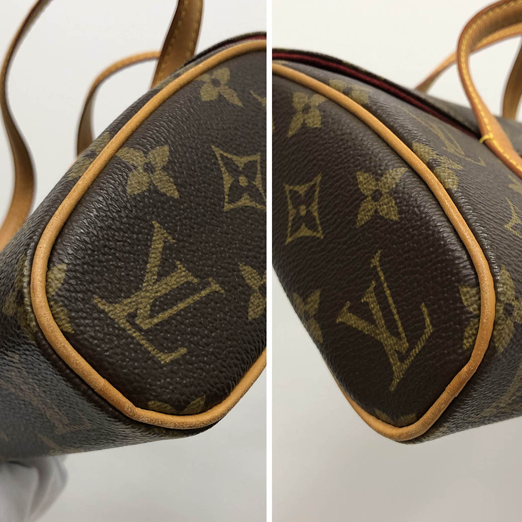 LOUIS VUITTON ソナチネ M51902 モノグラム ミニバッグ フラップ 円筒 楕円 ブラウン 茶 ルイヴィトン ハンドバッグ◆中古