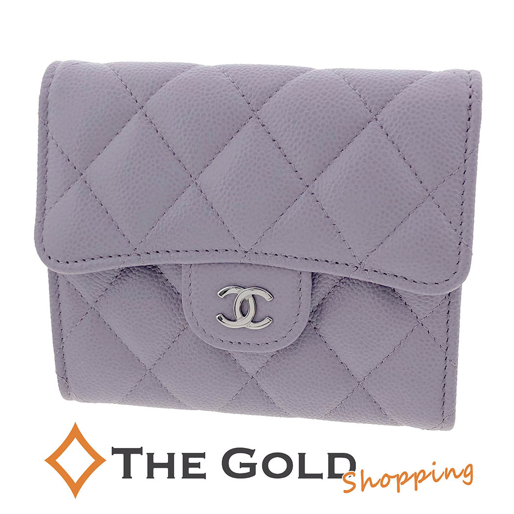 【美品】CHANEL ラベンダー 三つ折り財布 CHANEL ラベンダー 三つ折り財布