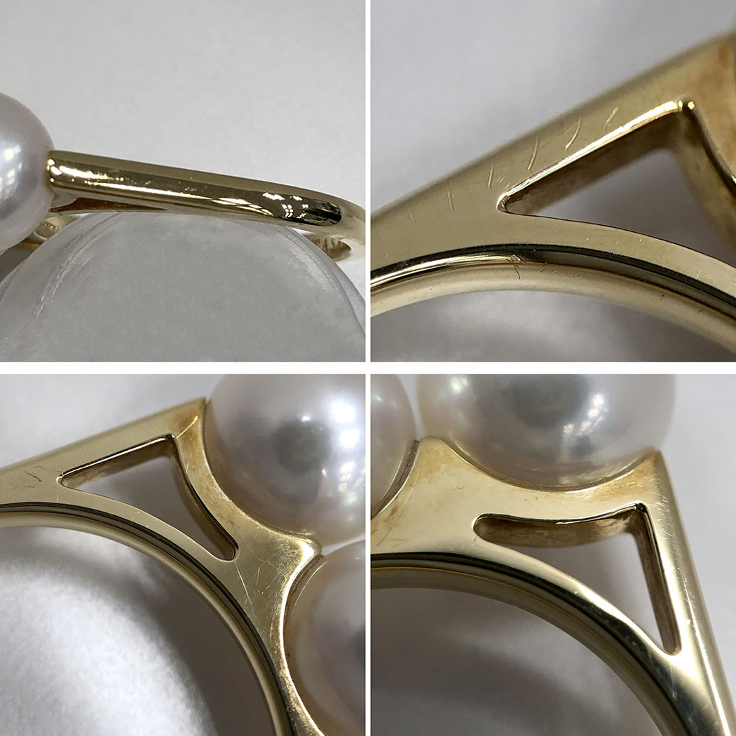 TASAKI（タサキ） バランス エラ パール リング 12号 750 YG 3P あこや