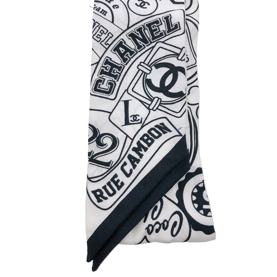 CHANEL（シャネル） リボンスカーフ 120cm シルク100% ブラック