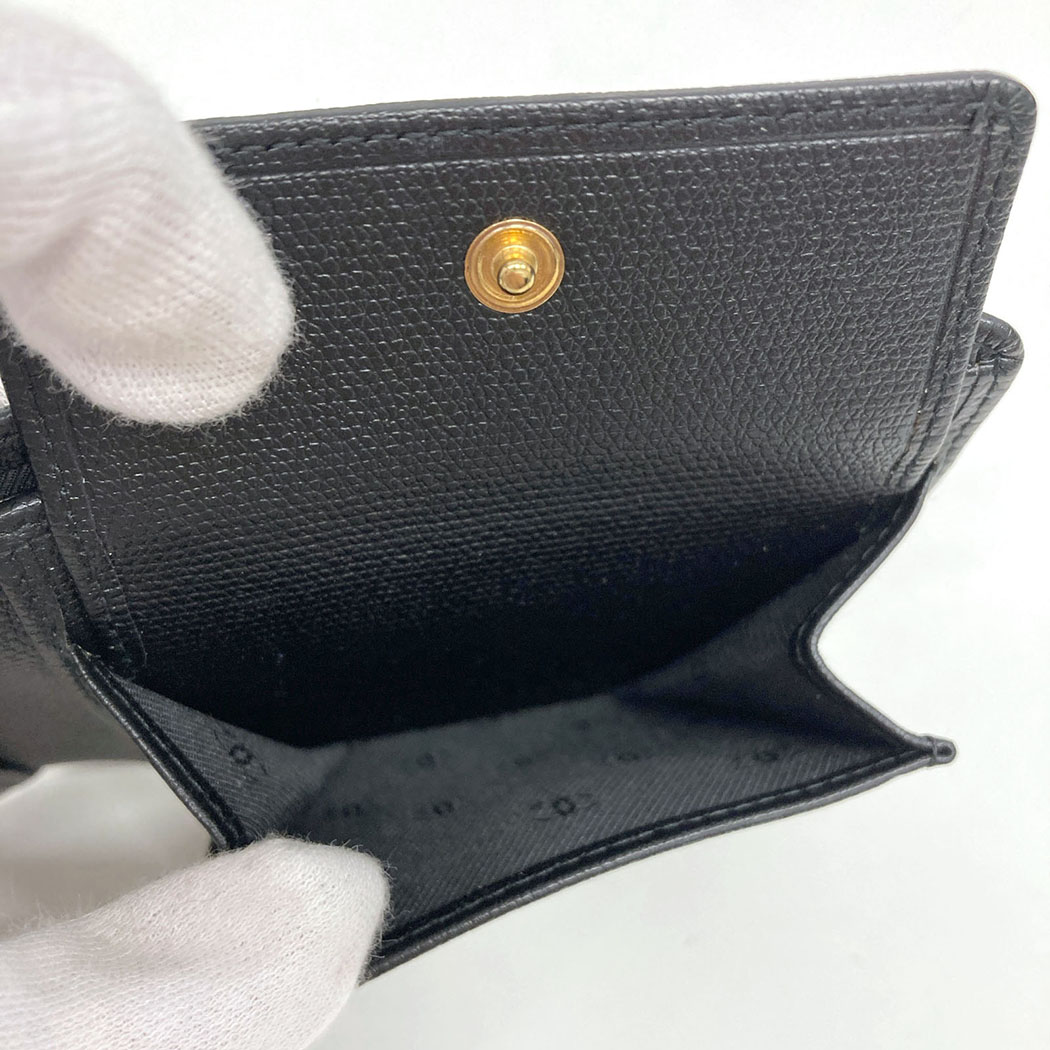 CHANEL（シャネル） 二つ折り財布 ココボタン ブラック ゴールド金具