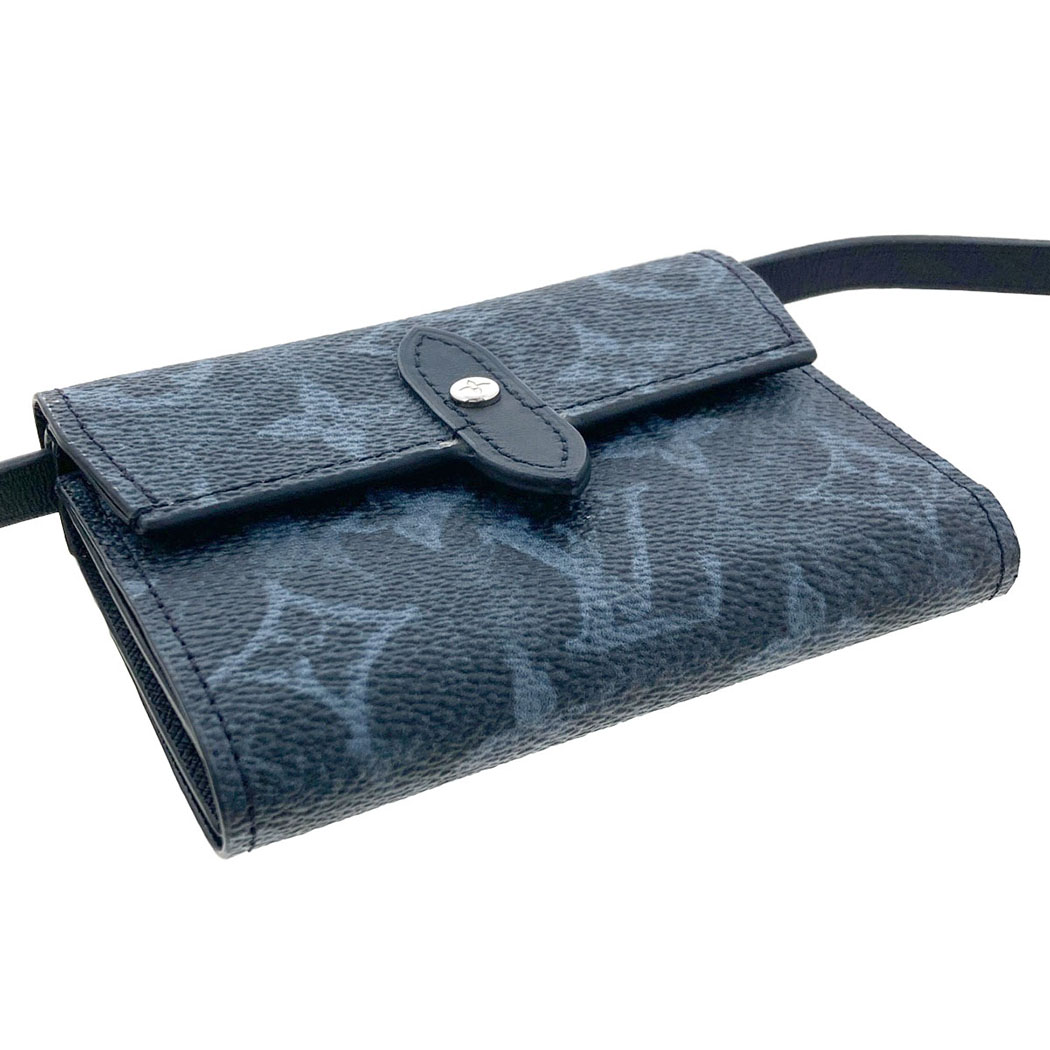 LOUIS VUITTON ルイヴィトン 財布 オーガナイザー･ドゥポッシュ M69998 ブラック系 モノグラムパステル メンズ 三つ折り財布 ショルダーウォレット シルバー金具 超美品【本物保証】 LOUIS VUITTON（ルイ・ヴィトン） オーガナイザードゥポッシュ M69998
