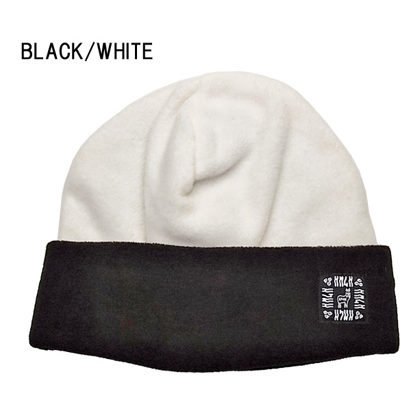 フリース キャップ メンズ レディース カモシカ KM4K FLEECE CAP2 （BLACK/W...