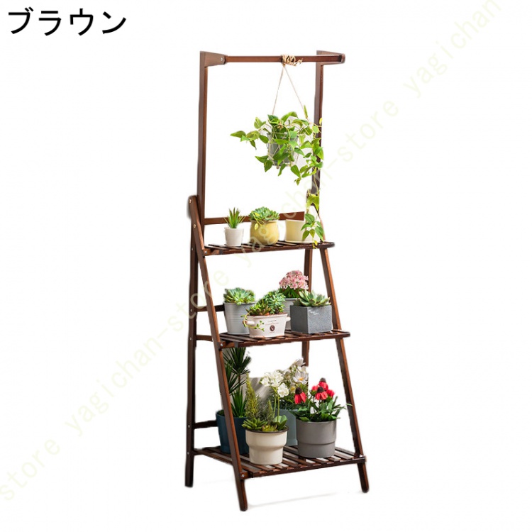 フラワースタンド ガーデンラック 室内 屋外 園芸ラック フラワーラック 木製スタンド 花棚 植物棚 盆栽棚 多肉植物棚 多機能収納ラック 花台 鉢置きス | ブランド登録なし | 02
