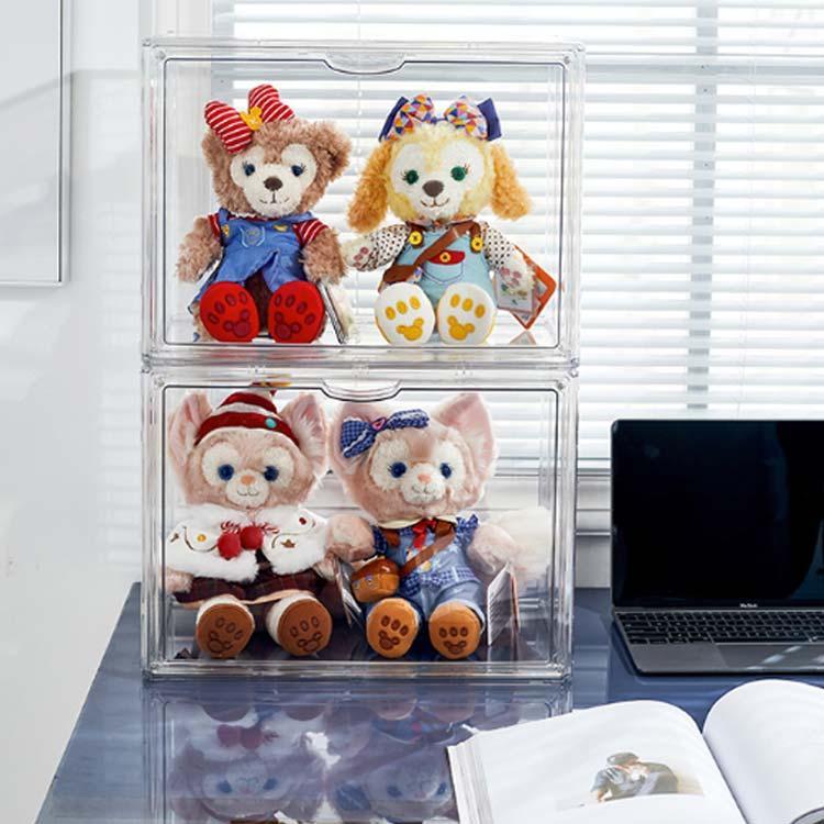 ぬいぐるみセット（クリアーボックス付き） 2個セット ぬいぐるみ収納ケース シューズボックス 透明