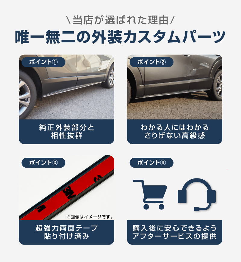 サムライプロデュース CX-30 サイドリップ ガーニッシュ 4P 鏡面