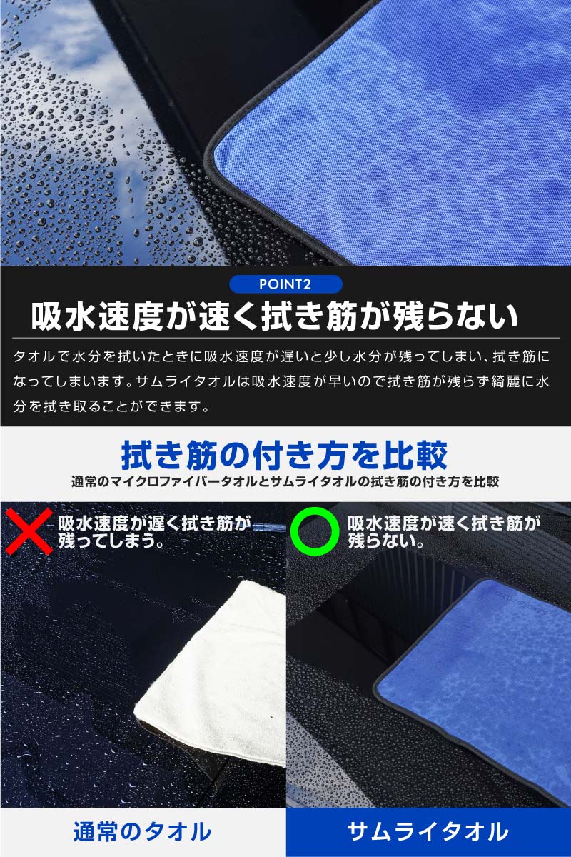 超吸水 サムライタオル Mサイズ 45cm×75cm 洗車キズが付きにくい 高品質 マイクロファイバー 滑らせるだけで楽々拭き上げ ネコポス対象  代引不可 :sp-4575-m:カーパーツのサムライプロデュース - 通販 - Yahoo!ショッピング