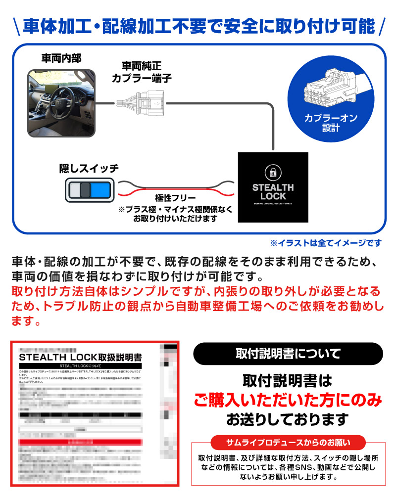 サムライプロデュース ランドクルーザープラド 150系専用 車両盗難予防