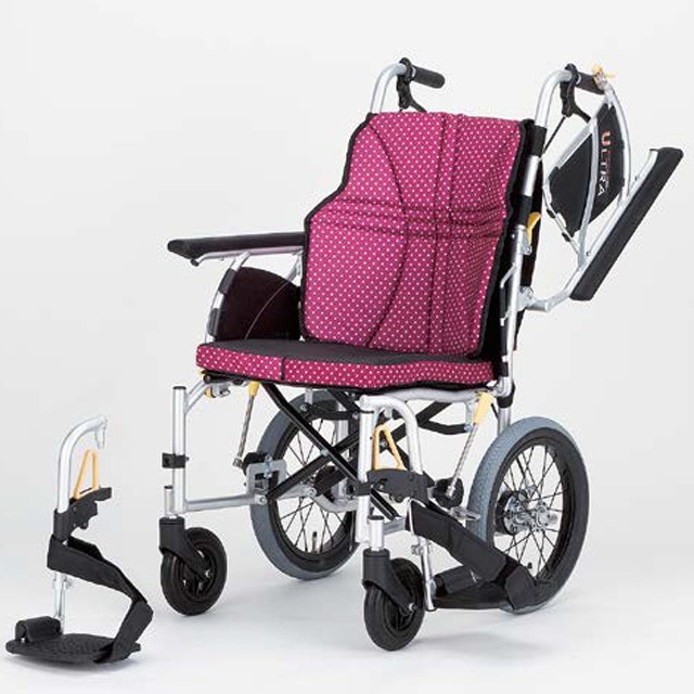 一押し車いす NAH-U2W(ウルトラ) 車椅子(車いす) 日進医療器製