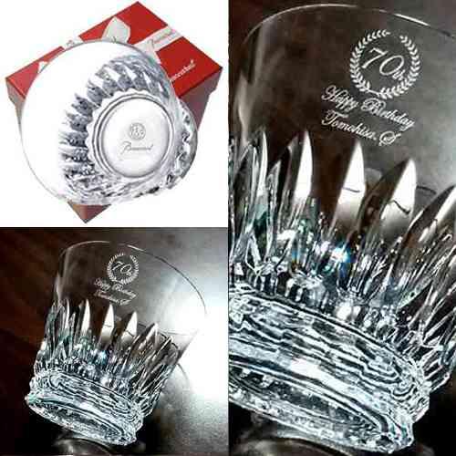 バカラ（Baccarat） 古希彫刻 名入れ可 ティアラ タンブラー ロック